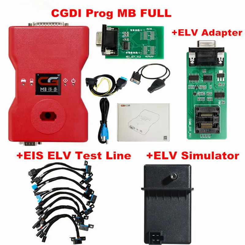 Новинка, CGDI Prog MB для Benz, Автомобильный ключ, добавить самый быстрый для Benz, ключевой программист со всеми адаптерами, поддержка всех ключей - Цвет: CG EIS ELV SIMULATOR