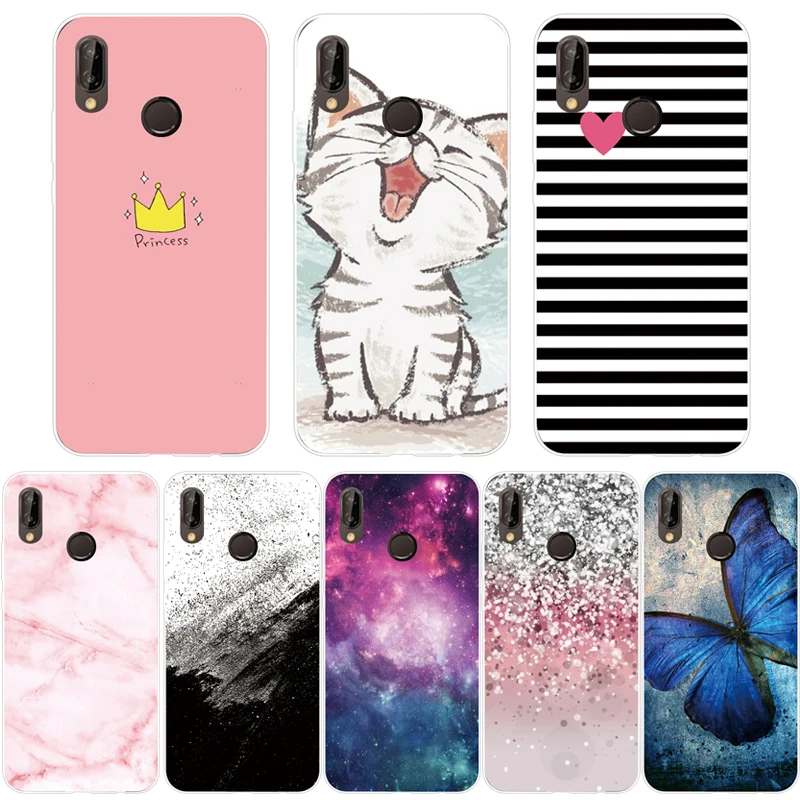 Case For Huawei Y9 Cover Transparent Cartoon Soft TPU Silicon Phone Case For Huawei Y9 Back Cover Fundas