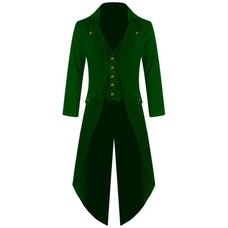 1839green Xxxxxl xxxxl размера плюс Средневековые Костюмы мужские стимпанк Винтаж пиджак-фрак Готический викторианский Ringmaster пальто - Цвет: 1839green