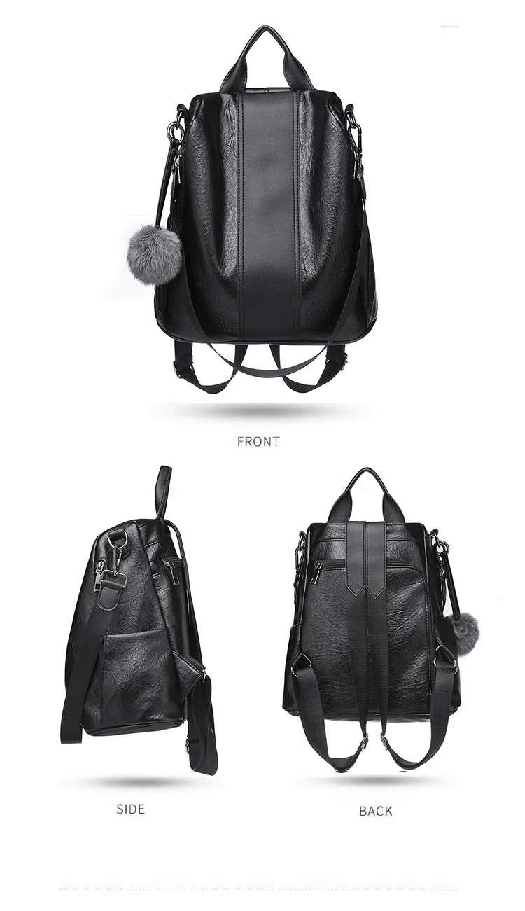 Противоугонный рюкзак для женщин, высокое качество, кожаные рюкзаки для девушек, Большой Вместительный рюкзак для путешествий, Женская дорожная сумка на плечо