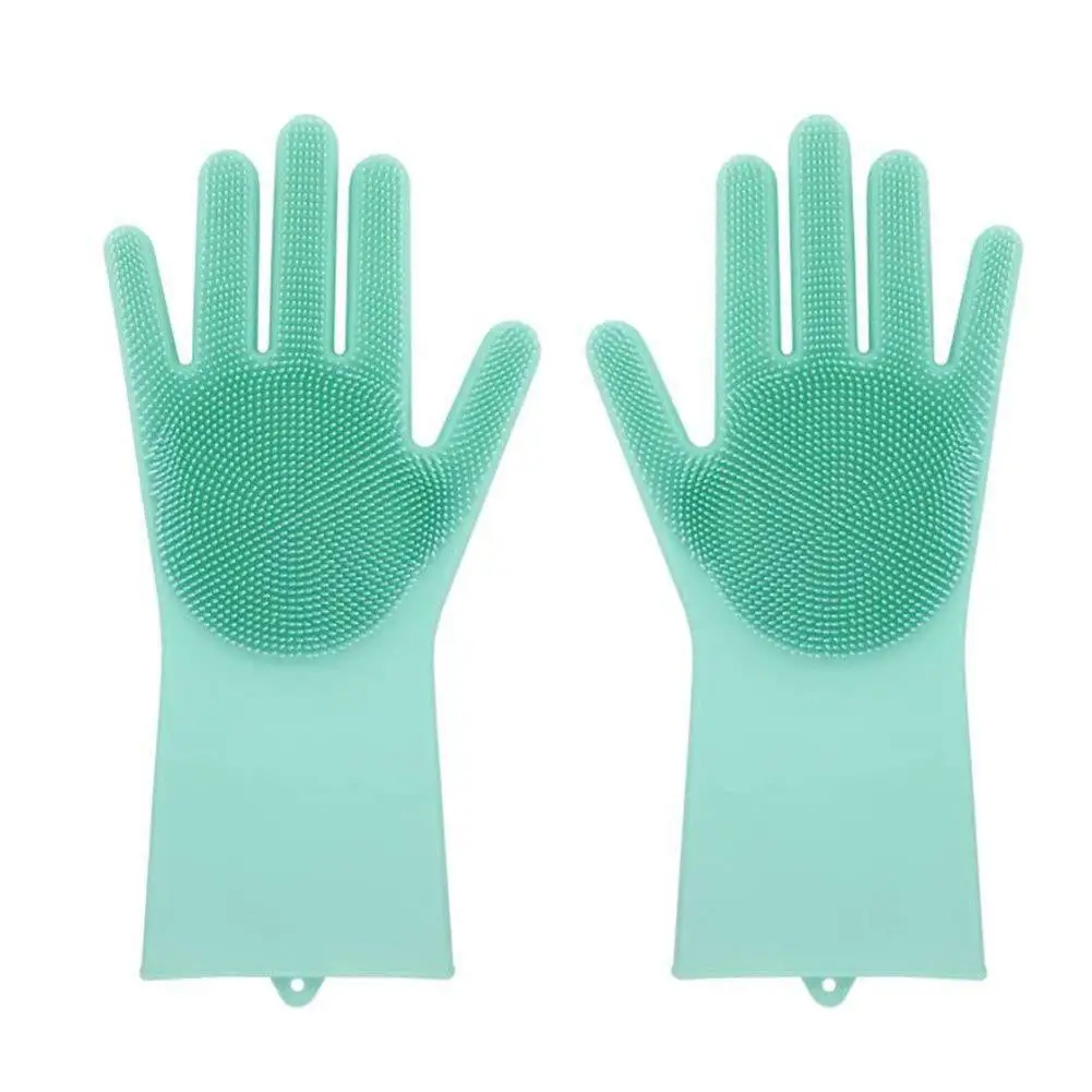 Green 1pair Щетка для чистки волос для домашних животных Волшебная Перчатка Массажная щетка для собак для удаления волос для собак перчатки для кухни - Цвет: Green 1pair