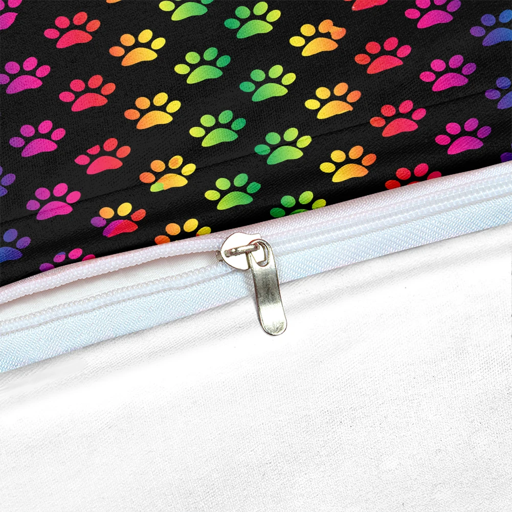Радужные лапы пододеяльник набор мультфильм Pet постельные принадлежности Дети Мальчики Девочки красочные пододеяльник черный Королева Постельное белье Красочные лапы Прямая поставка