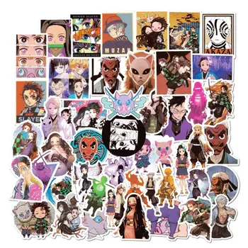 

50 Pcs/Set Anime Demon Slayer Kimetsu No Yaiba Sticker Waterproof PVC Skateboard Luggage Motorcycle Guitar Kid Boy Vsco Sticker
