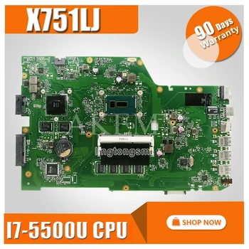 شراءX751LB اللوحة لابتوب For Asus X751L K751L K751LN X751LB X751LD X751LJ اللوحة اختبار موافق I7-5500U CPU GT920M 4GB RAM