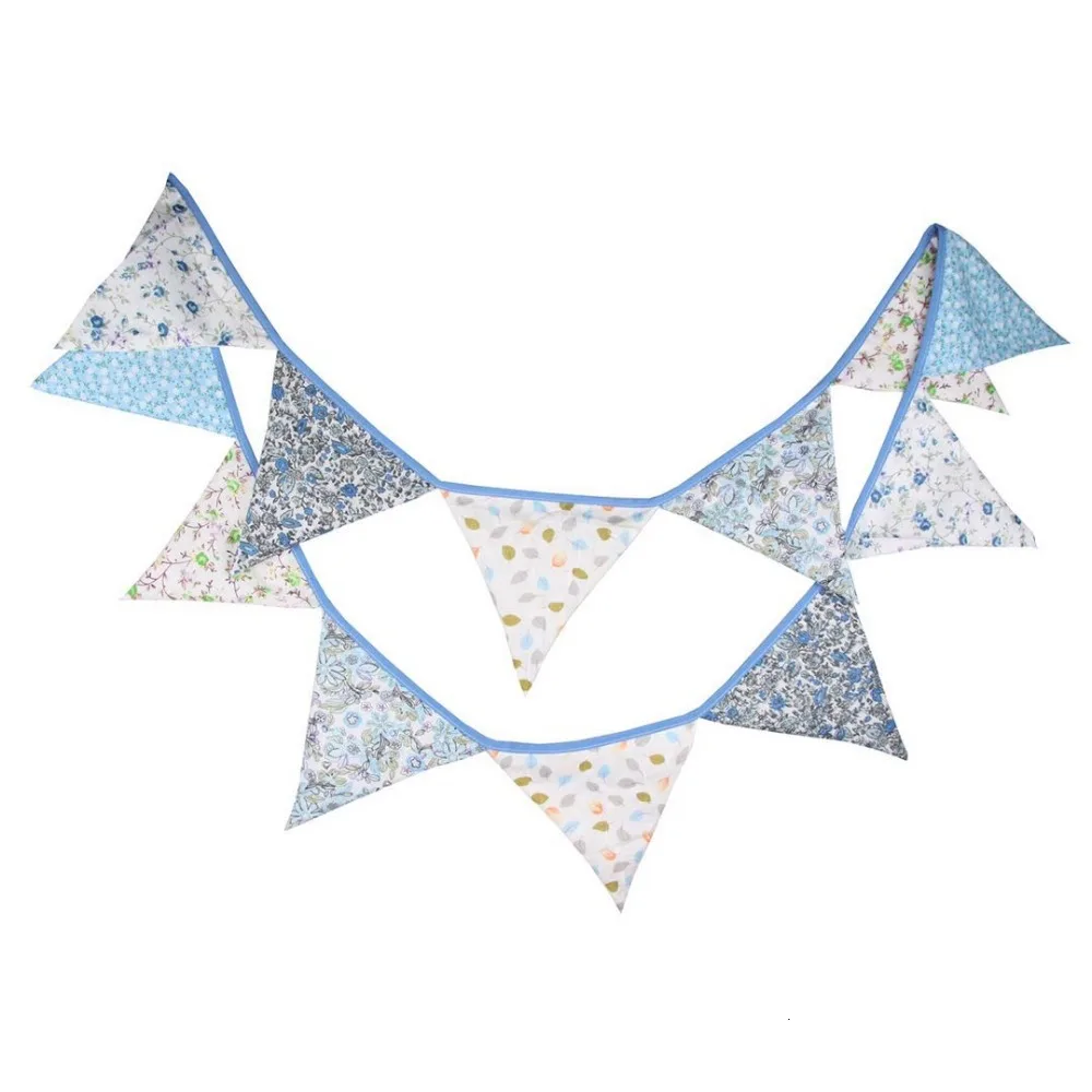 Хлопковая ткань баннеры Свадебные флаги украшения Baby Shower на день рождения хлопчатобумажная тканевая гирлянда скандинавские украшения для детской комнаты