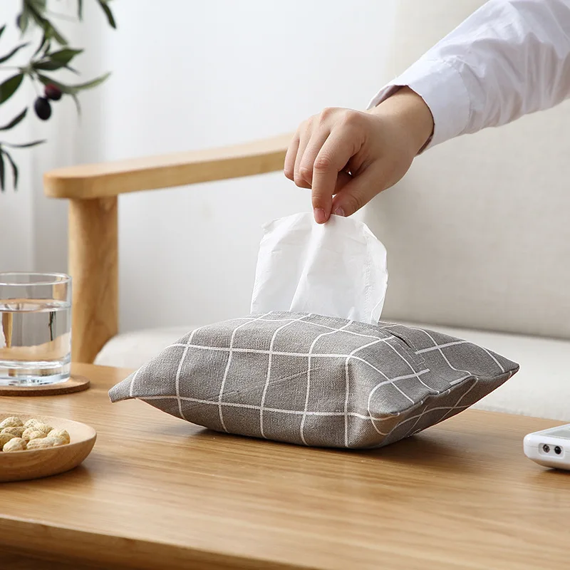 

Cotton Linen Linen Tray Tissue Box Cover Napkin Holder Desktop Cloth Paper Towel Storage Bag Creative Paper Bag