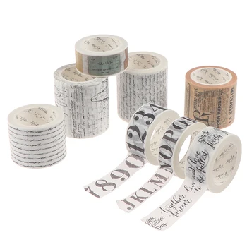 

DIY washi paper masking tape rolls set planner accessories Vintage Retro Antique Travel Airmail Stamps Theme Wash Paper Planner