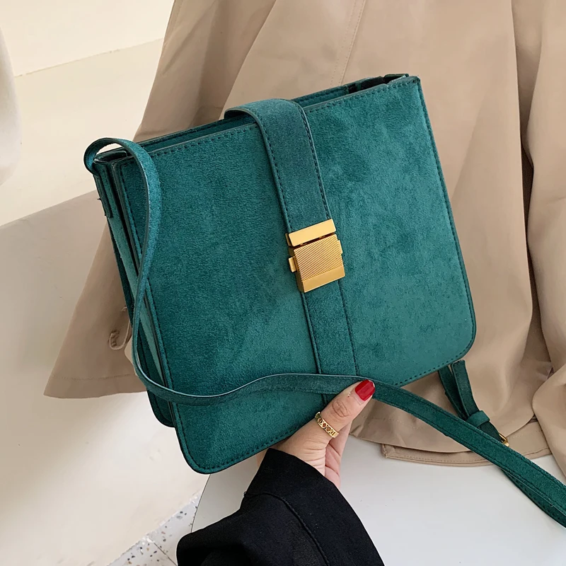 Vintage suede lady crossbody bag winter Fashion New velvet Women's Designer Handbag Casual Shoulder Messenger Bag