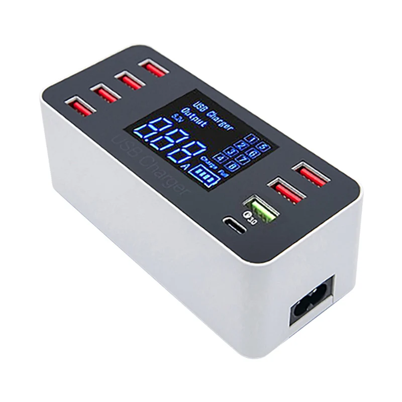QC3.0 8 многопортовый USB адаптер настольное настенное быстрое зарядное устройство умная быстрая зарядная станция type-c US/EU/UK Вилки