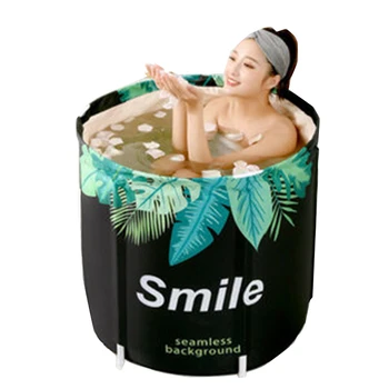 

Bathtub Adult Folding Hot Tub Spa Portable Sauna Adult Soaking Body Bath Bucket Non-Slip Foldable Thicker Plastic Bucket Bathtub