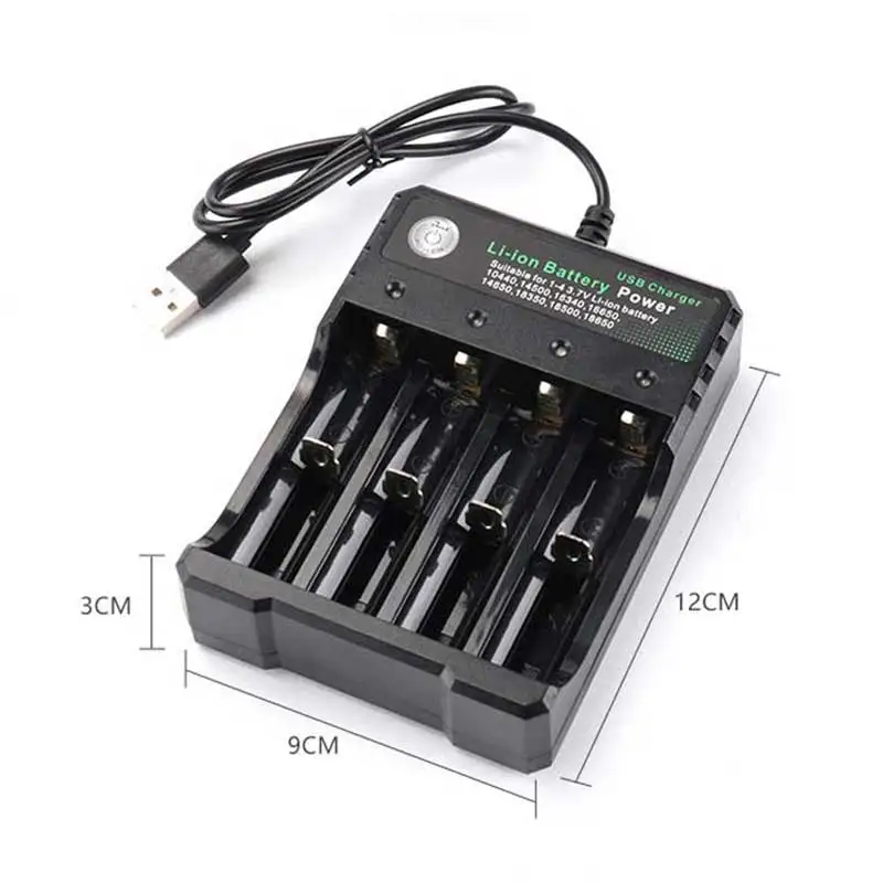 USB 3,7 V 18650 зарядное устройство Черный 1 2 4 слота AC 110V 220V двойной для 18650 зарядки перезаряжаемый литиевый аккумулятор зарядное устройство