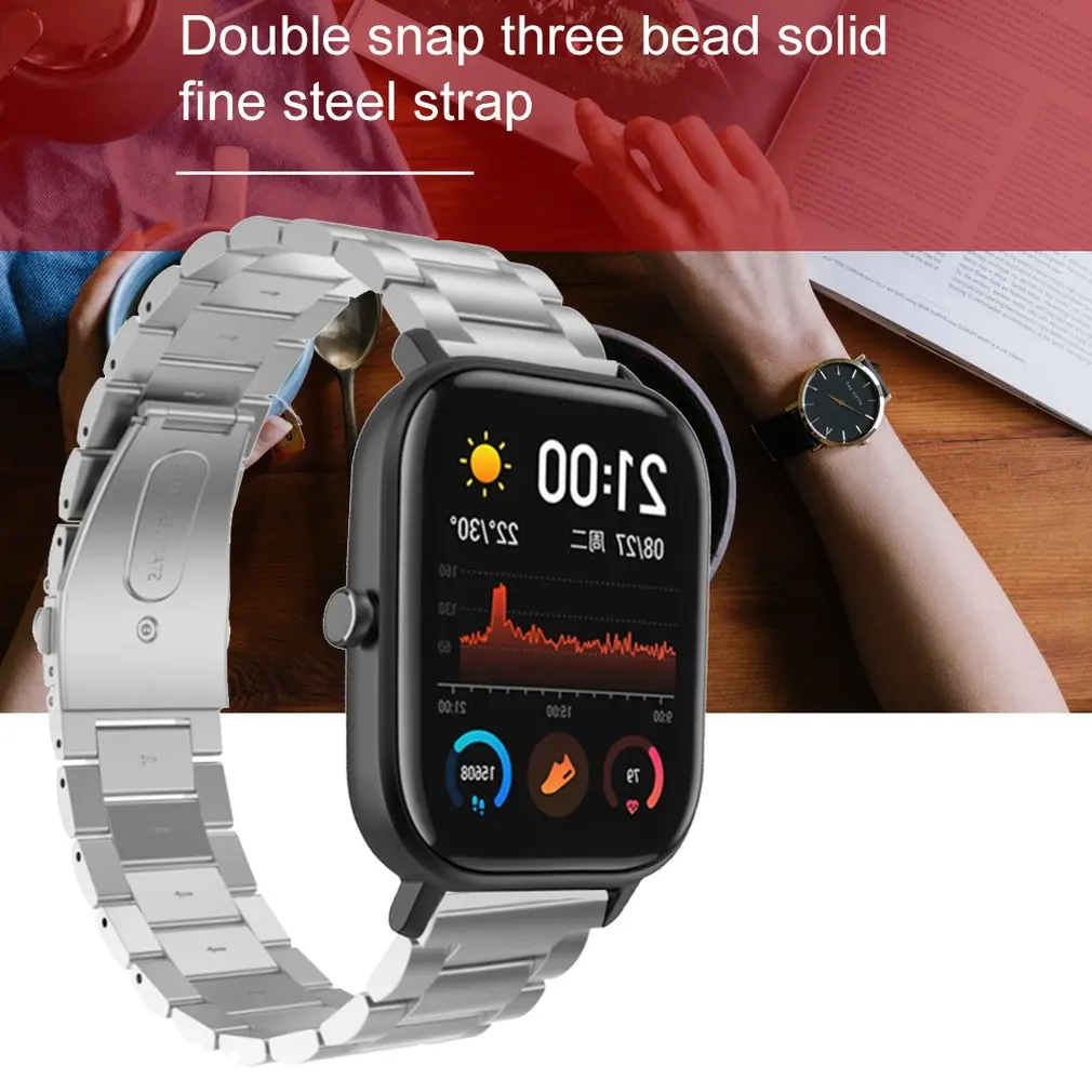Металлический ремешок из нержавеющей стали для часов Xiaomi Amazfit Gts, Ширина 20 мм, ремешок для часов Amazfit Gts, сменный ремешок для часов