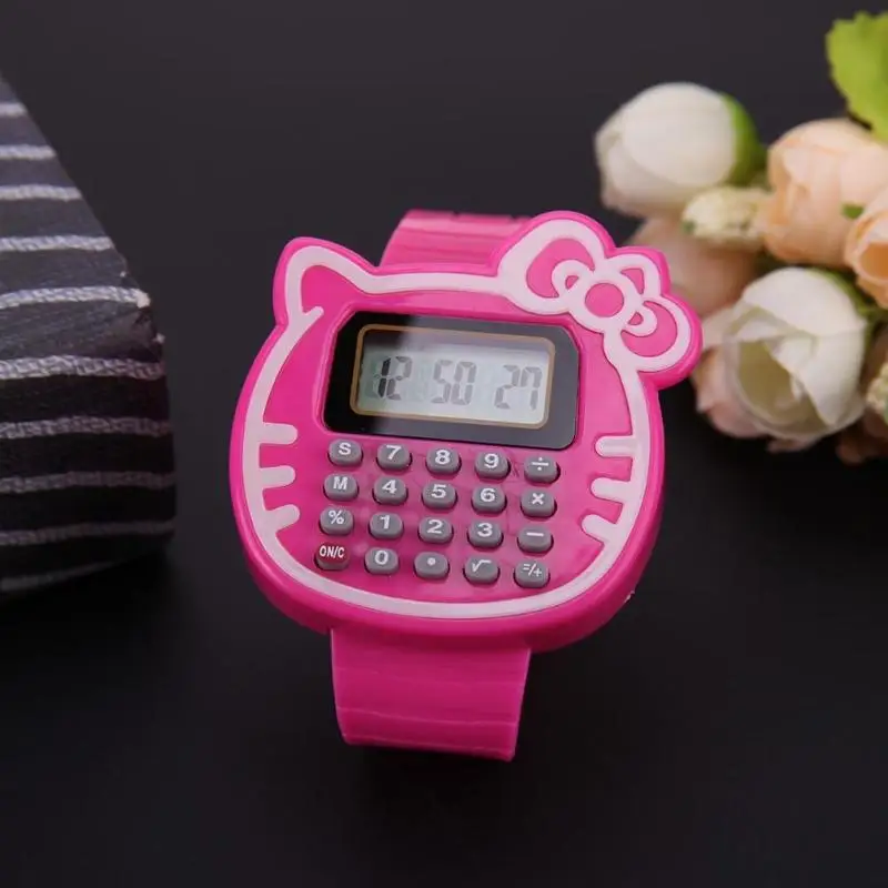 Новые Детские Силиконовые Дата многоцелевой детский калькулятор наручные часы