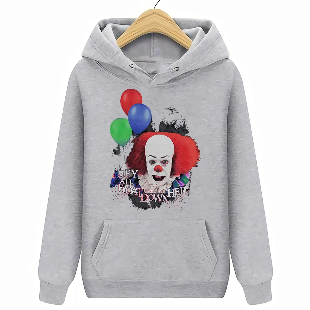 Это PENNYWISE они все плавают здесь ужас Толстовка для хеллоуина свитшоты средняя Новая W/O бирки - Цвет: Серый