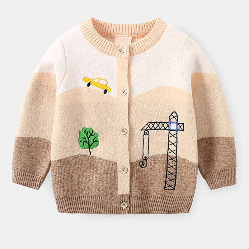

2020 Autumn Children Cardigan Sweater Baby Cartoon Casual Sweater Kids Knitted Jacket 2-6Y