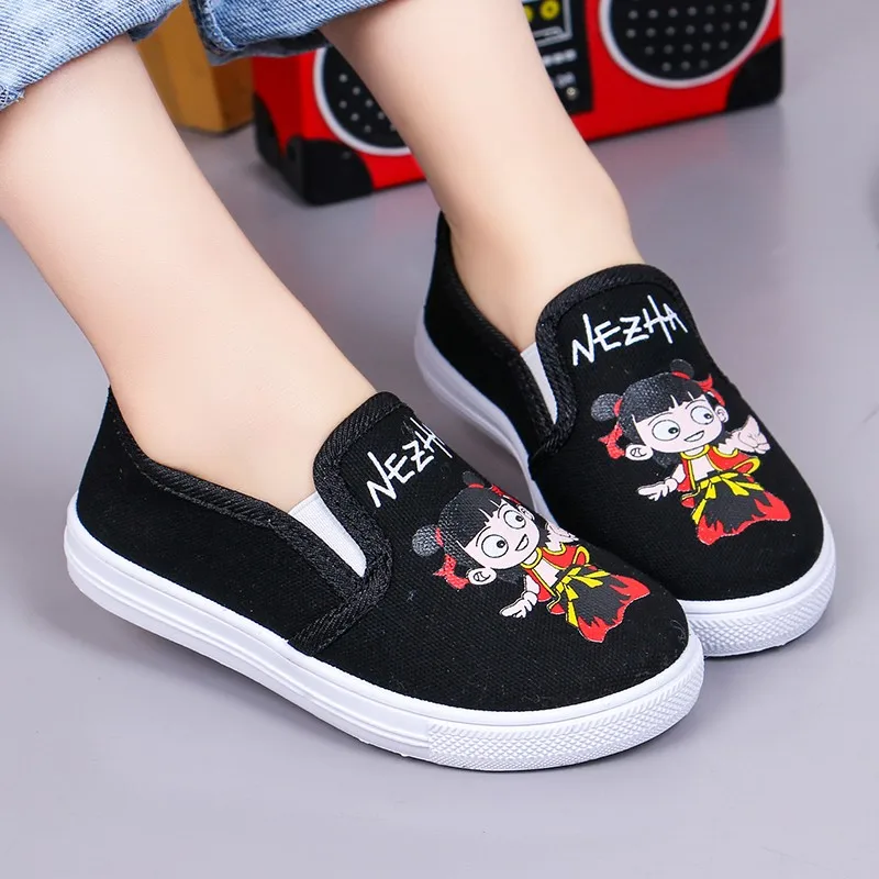 Детская обувь кроссовки для мальчиков модная мультяшная парусиновая детская