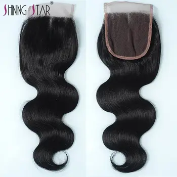 

Brazilian Human Hair Closure 4*4 Lace Closure Body Wave Swiss Lace Closure 8-18 Inch Middle Part Shining Star Remy Hair Weaving
