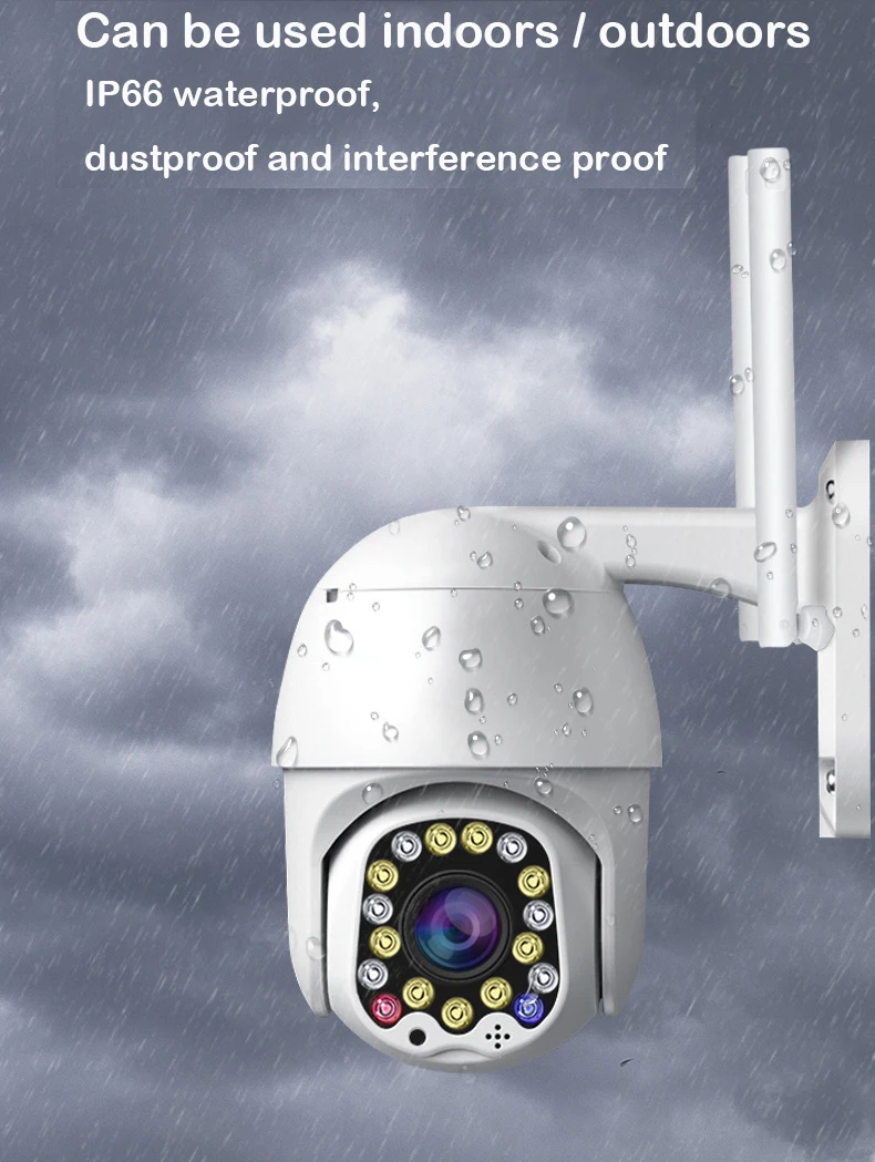 17 светодиодный открытый сигнал движения 2MP ip-камера WiFi 4X цифровой зум двойная антенна скоростная купольная камера с сиреной светильник Облачное хранилище