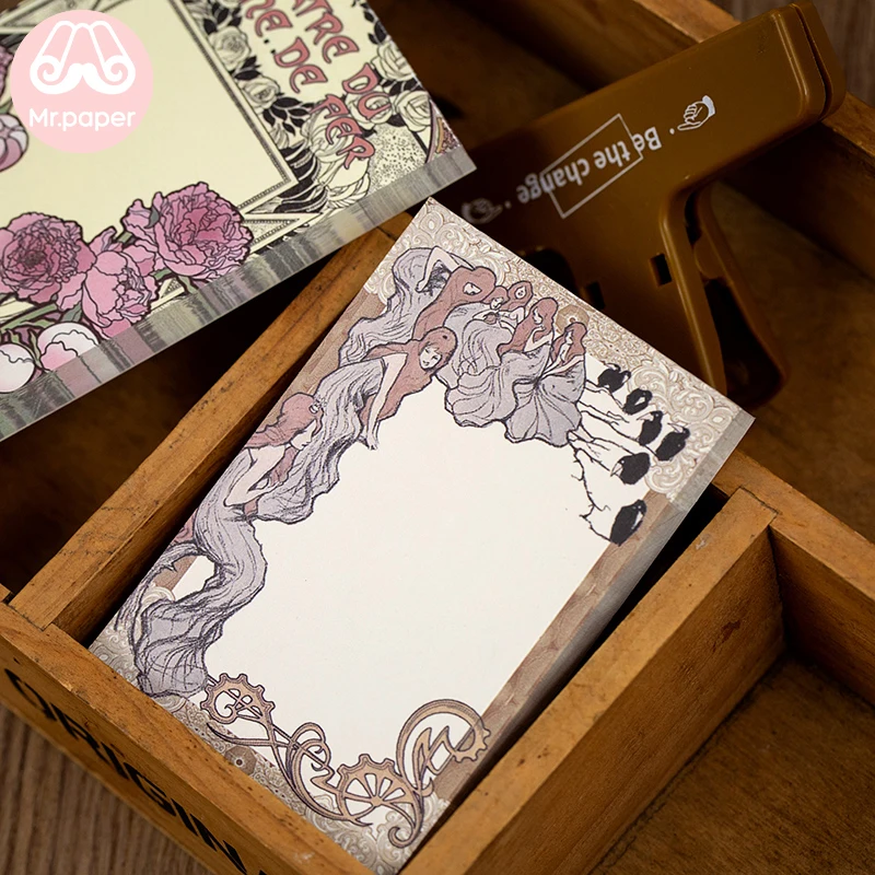 Mr paper, 100 шт./лот, Ретро стиль, греческая мифология, вкладыши для заметок, флора, растение, Тайный сад, записывает точки, блокноты