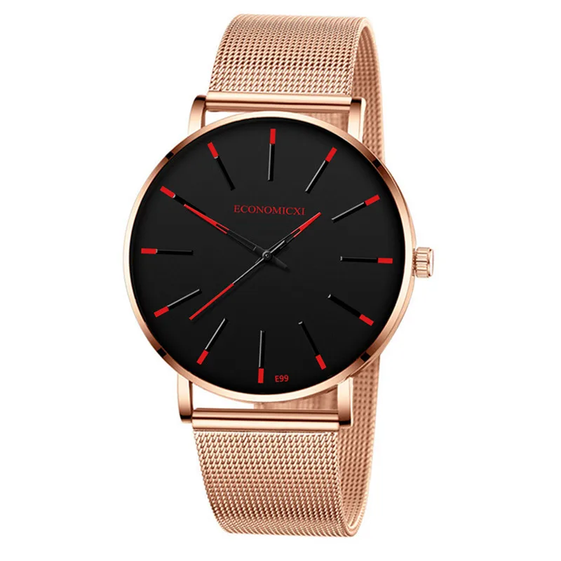 Casual Men's Watch Blue Pointer Multi-Color Alloy Mesh Minimalist Luxury Slim Male Business Temperament Wrist Watch reloj hombre - Цвет: 8
