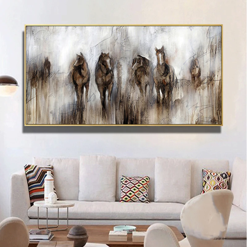 RELIABLI арт бег лошадей фотографии животных Wall ART Для Гостиная холст картины Плакаты