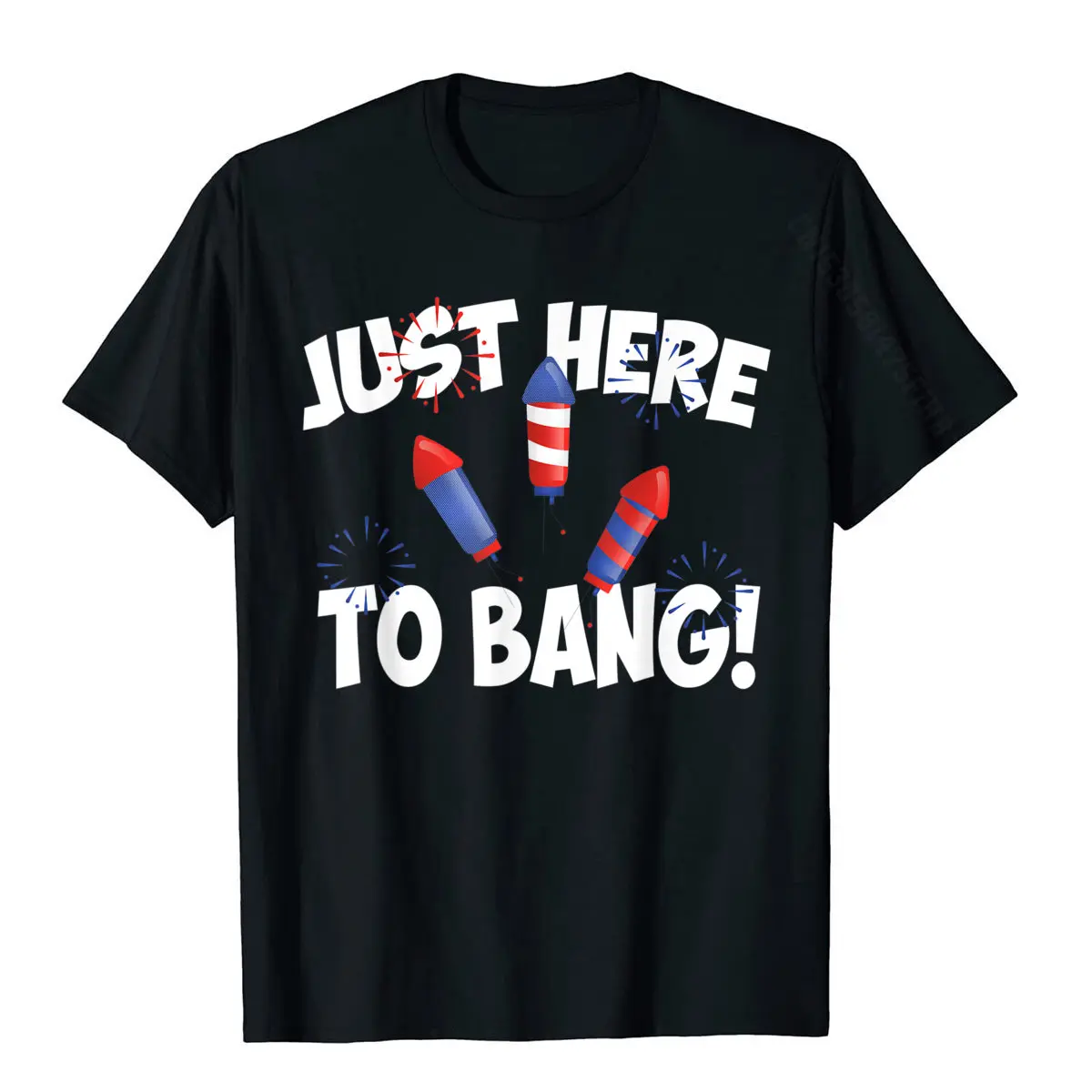 Proprio Qui Per Bang 4 Luglio Fuochi D'Artificio Patriottici Freedom Gift T-Shirt Camisa Top Camicie Magliette Da Uomo In Cotone Camisa Oversize