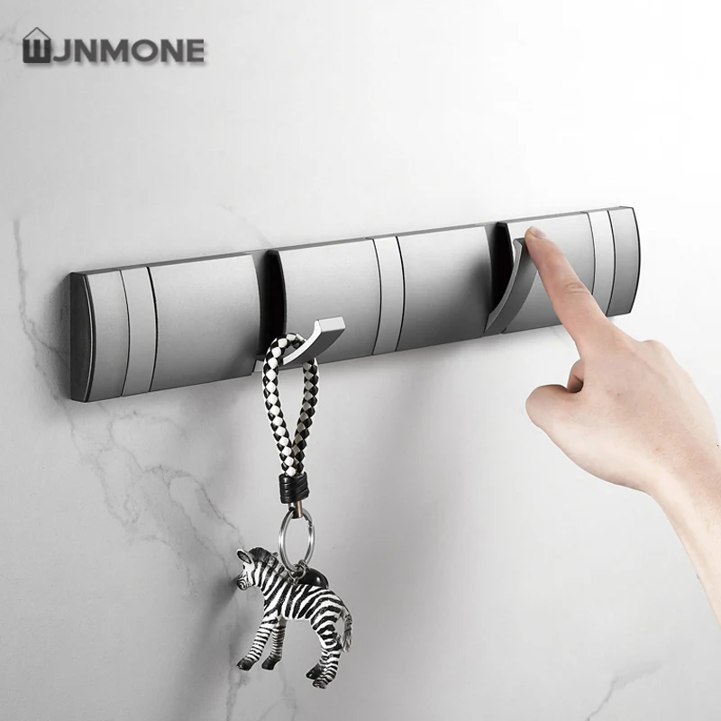 Nail Free Foldable Wall Hook Bathroom Wall Hanging Hook for Bathroom Towel Hooks Coat Robe Hanger Corrido Key Bag Grey