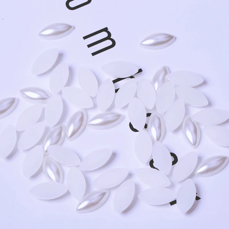 Ivory/White Horse eye Shape ABS Flatback Pearl For DIY Scrapbook Stones for Clothes Jewelry Nail Tips Crafts Beads