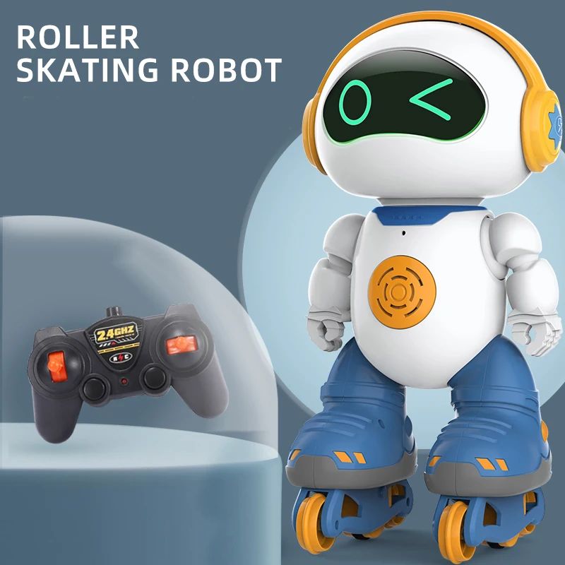 2.4G Radio Remote Control Pulley Robot With LED Lights Sing A Song 360°Rotation Gifts For Children H31cm 2