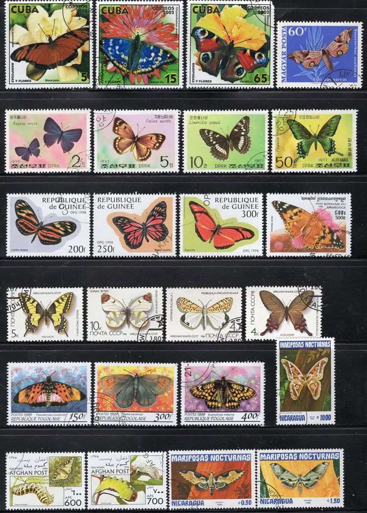 50 шт./лот печать с бабочкой тема все отличается из многих стран нет повторных