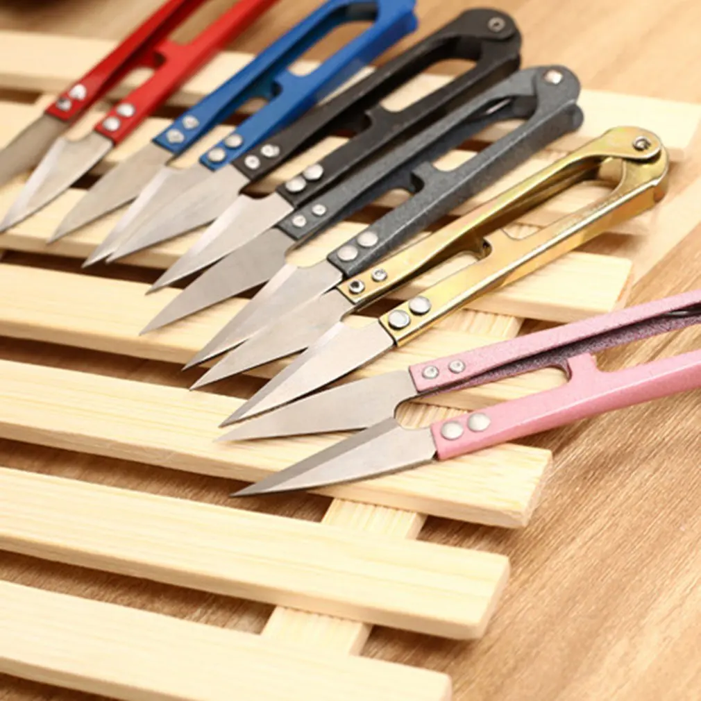 J01 Stainless Steel U-shaped Wire Cutter Home Yarn Scissors Cross Stitch Scissors Thread Scissors Small Household Daily