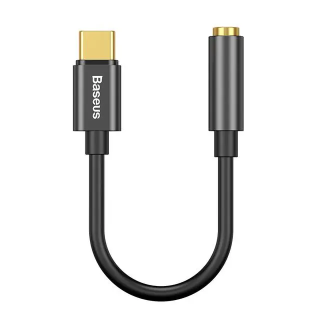 Baseus usb type C до 3,5 мм разъем OTG адаптер USB-C type-C до 3,5 мм наушники Аудио Aux кабель для huawei Xiaomi Mi 9 8 Oneplus 7 - Цвет: Черный