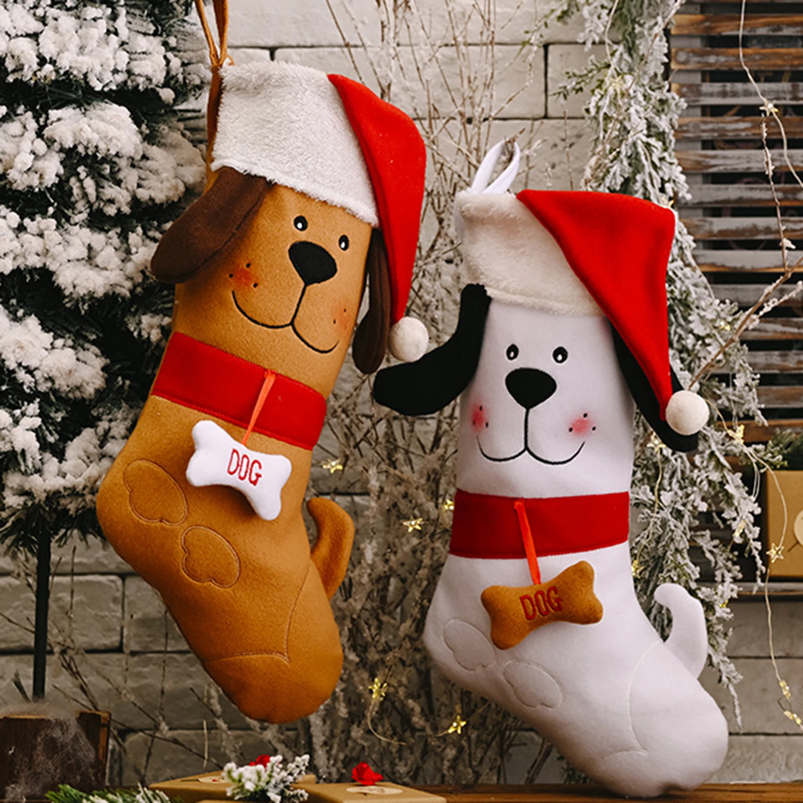 クリスマスプレゼント用の靴下 犬の形をしたギフト クリスマスの装飾 暖炉の装飾 クリスマスプレゼント ストッキング ギフトホルダー Aliexpress