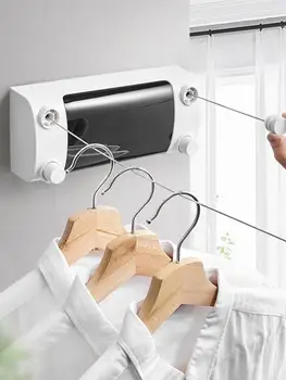 

Telescopic Stainless String Invisible Clothesline Retractable Clothes Dryer Hanger Hanging Clothes Line Double Line Clothesline