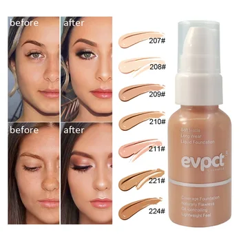 

Evpct 30ml Matte Oil Control lasting Face Makeup Liquid Foundation Waterproof Moisturizing Concealer Nourishing BB cream TSLM1
