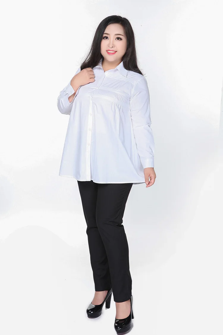 9XL 8XL 7XL 6XL 5XL blusa social feminina женские блузки Осенняя рабочая одежда хлопковые Блузки Топы Строгая рубашка большого размера M286