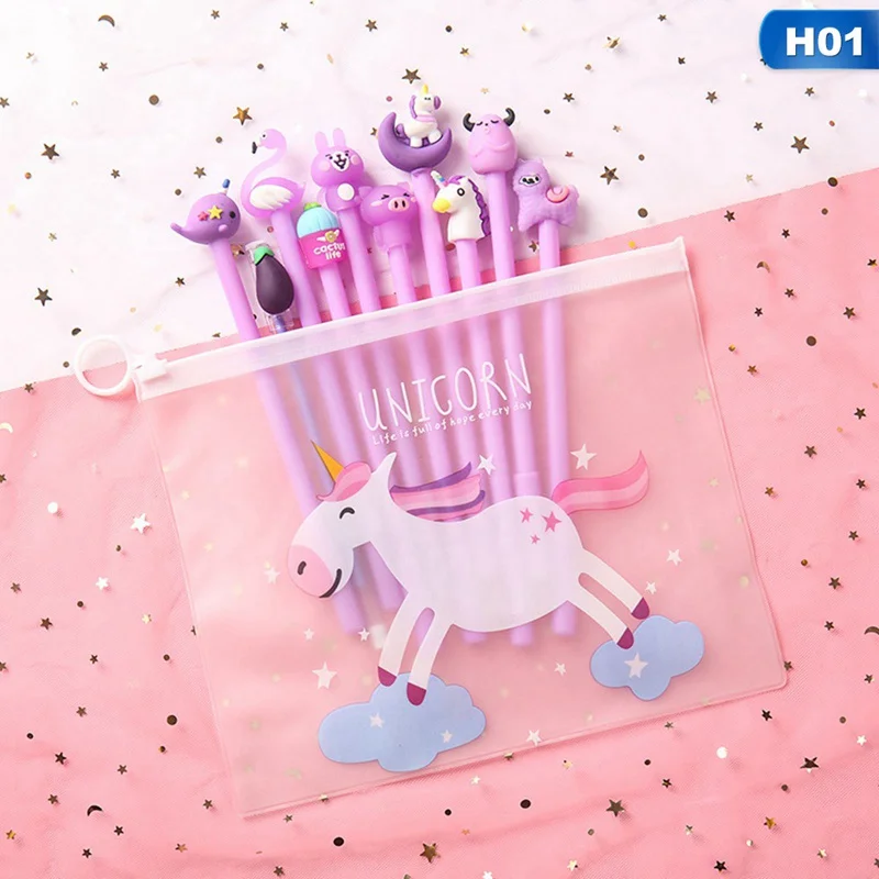 10 шт. милые гелевые ручки с розовым сердцем для девочек Kawaii розовое сердце 0,5 мм черные чернила ручка школьные канцелярские принадлежности