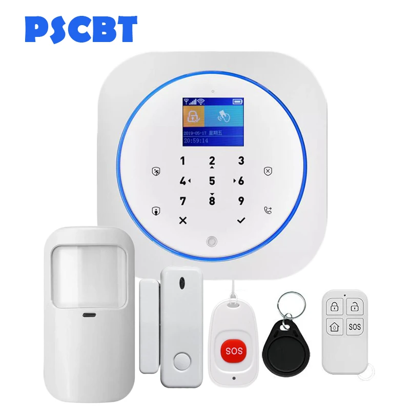 PS12 Tuya домашняя охранная Wi-Fi сигнализация GSM SIM карта телефон дозвон приложение дистанционное управление 11 видов языков вор охранная сигнализация - Color: Kit 5