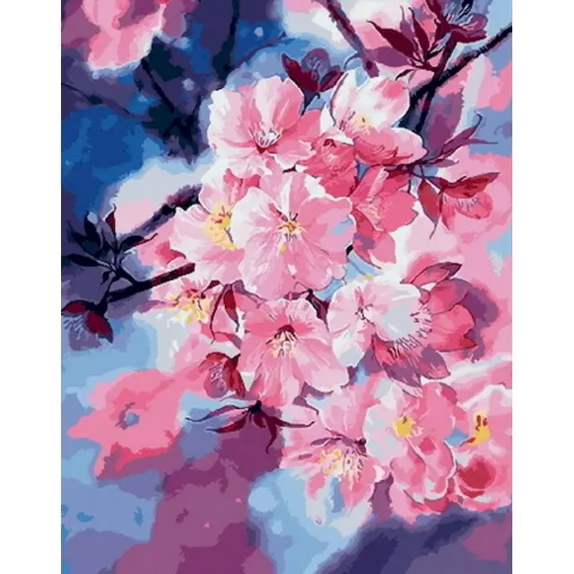 GATYZTORY DIY Painting By Numbers red Flowers Oil Painting Abstract Canvas Drawing Wall Decor HandPainted Kits 995940