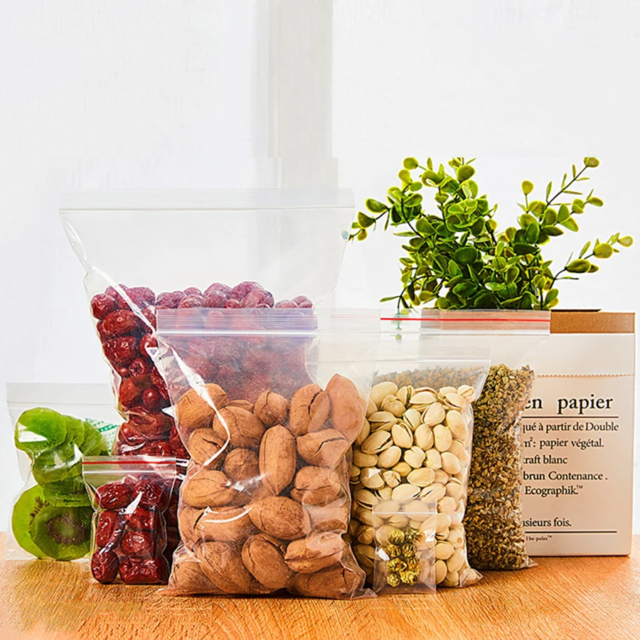 Storage Bag 200Pcs/Lot Transparent Sealed Fresh Food Ziplock Diamond Painting Accessories