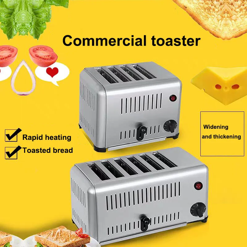Stainless steel electric toaster household automatic baking bread maker breakfast machine toast sandwich grill oven 4 slice 4