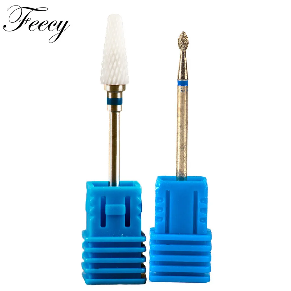 Керамические сверла для ногтей фрезерный инструмент для электрических ногтей сверла маникюрный станок фрезы педикюрные аксессуары для ногтей, инструменты - Цвет: 1T Blue 5U C