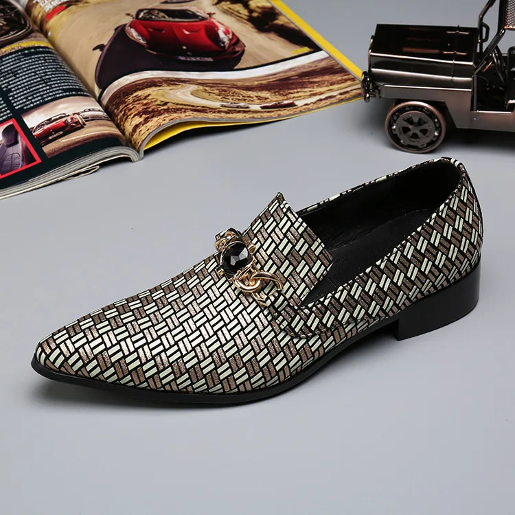 

Chaussure Man Shoes Leather Genuine British Style Pointed Fashion Men Shoes Loafers