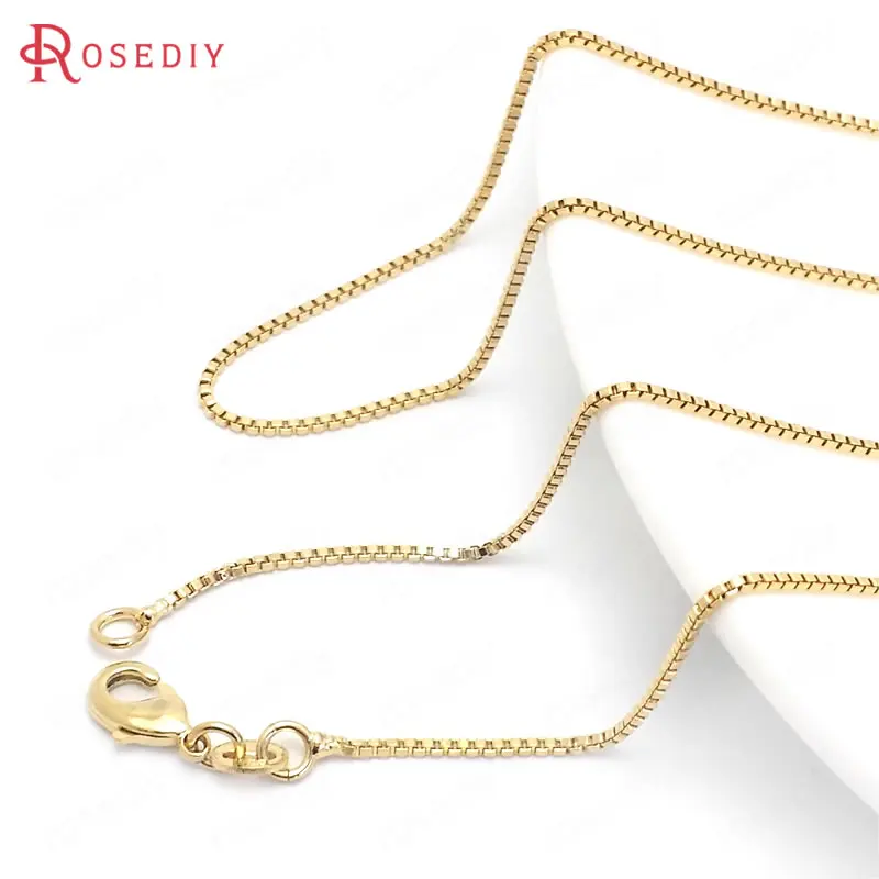 Медная цепочка с застежкой лобстером 45/1 мм 1 2 24 кар шт.|Ювелирная фурнитура и