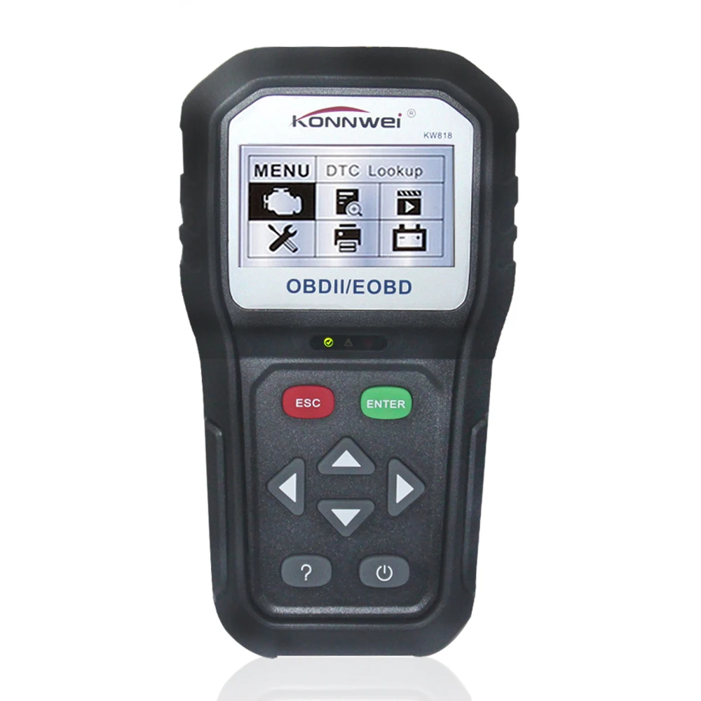 Автомобильный OBD OBD2 сканер KW818 Профессиональный Anto сканер Код читатель диагностический сканер инструмент проверка светильник двигателя инструменты для всех автомобилей - Цвет: black color
