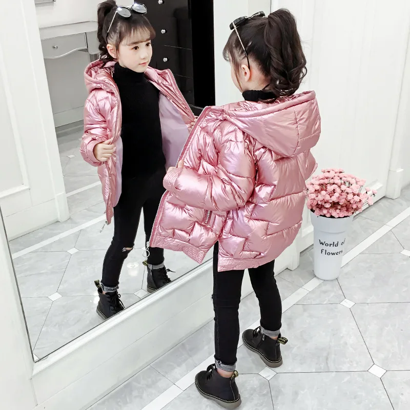 

-30Â° Russian Winter Coats for Girls Padded Clothes Snowsuit Down Jacket Waterproof Outdoor Hooded Coat Children's Parka Jackets