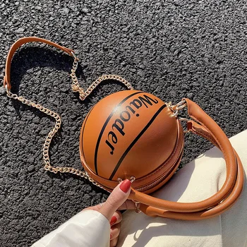 

Personalized basketball bag female bag 2020 new small round bag wild ins messenger bag chain handbag women bag
