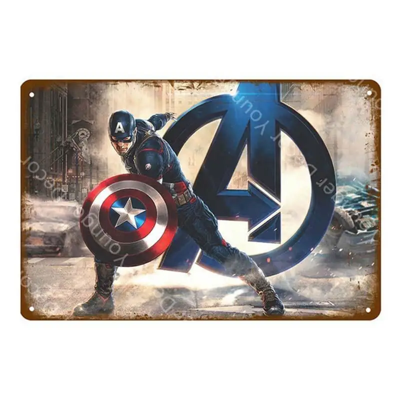 Мстители, комиксы Marvel, Тор, Халк, капитан, Супермен, чудо-женщина, супергерои, плакат, металлические знаки, доска, Настенный декор, домашний декор