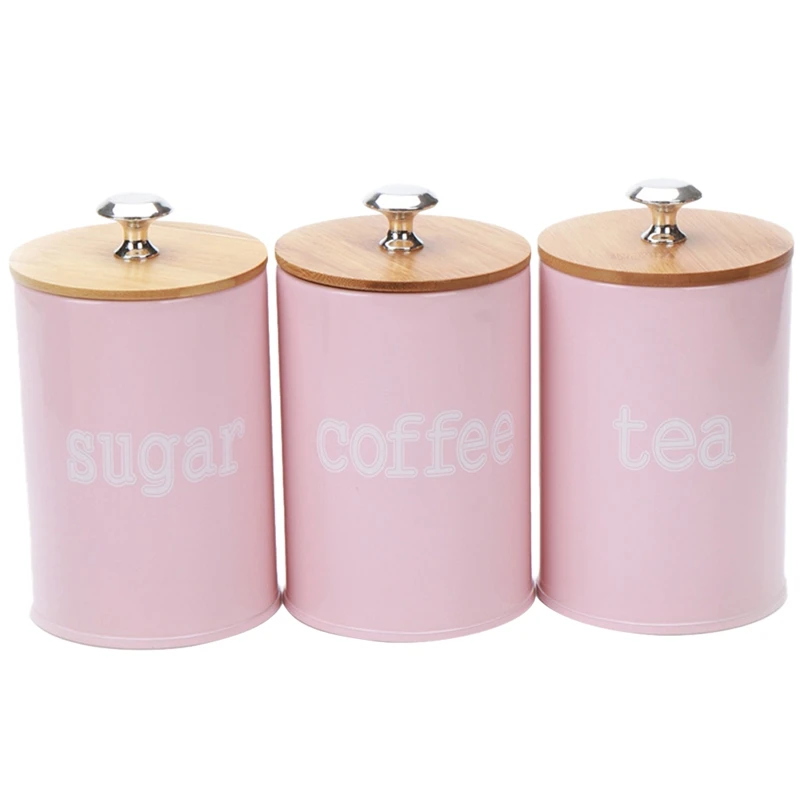 

3Pcs/Set Kitchen Metal Spice Seasoning Canister Salt Sugar Pepper Container Jar Household Food Canister Snack Tank