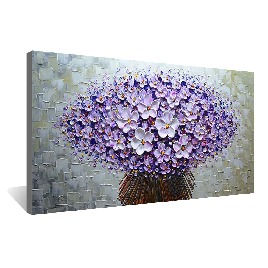 

Hand Painted Oil Painting On Canvas Modern 3D Palette Knife Flower Bouquet Picture Wall Art Living Room Bedroom Decoration